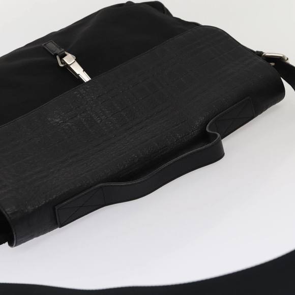 BURBERRY Nova Check Hand Bag Leather nylon 2way Black Auth bs16211 - Picture 6 of 16